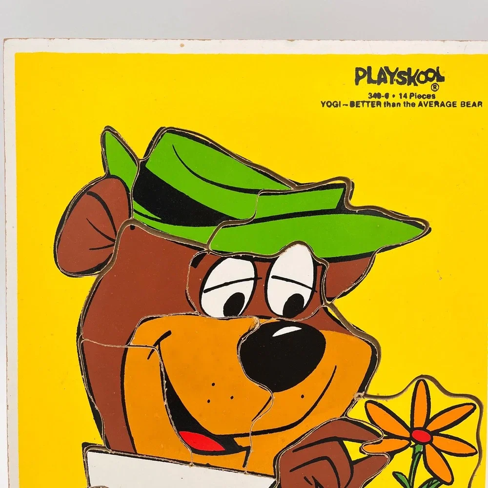 Vintage 1980 Playskool Yogi Bear 14 Piece Frame Tray Puzzle Hanna-Barbera 340-9